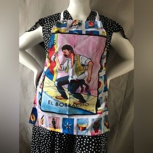 Apron Mexican artisan. Mandil Mexicano artesanal.  La Lotería el boracho